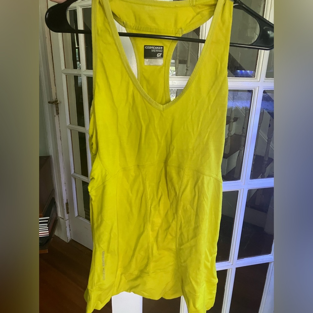 Icebreaker Merino GT lime green racerback tank